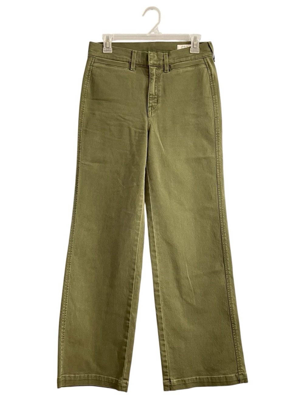 SHORT AYR The Secret Sauce Wide Leg Jeans Olive Green High Waist SZ 27 S - Picture 1 of 12